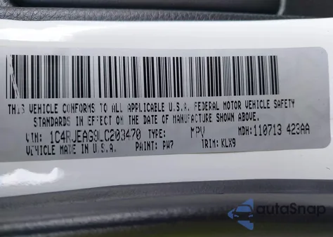 2020 Jeep Grand Cherokee Altitude 4X2 из США, поврежденный, VIN 1C4RJEAG9LC203470